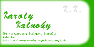 karoly kalnoky business card
