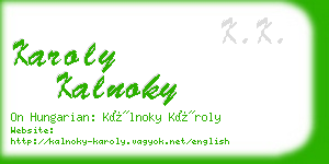 karoly kalnoky business card